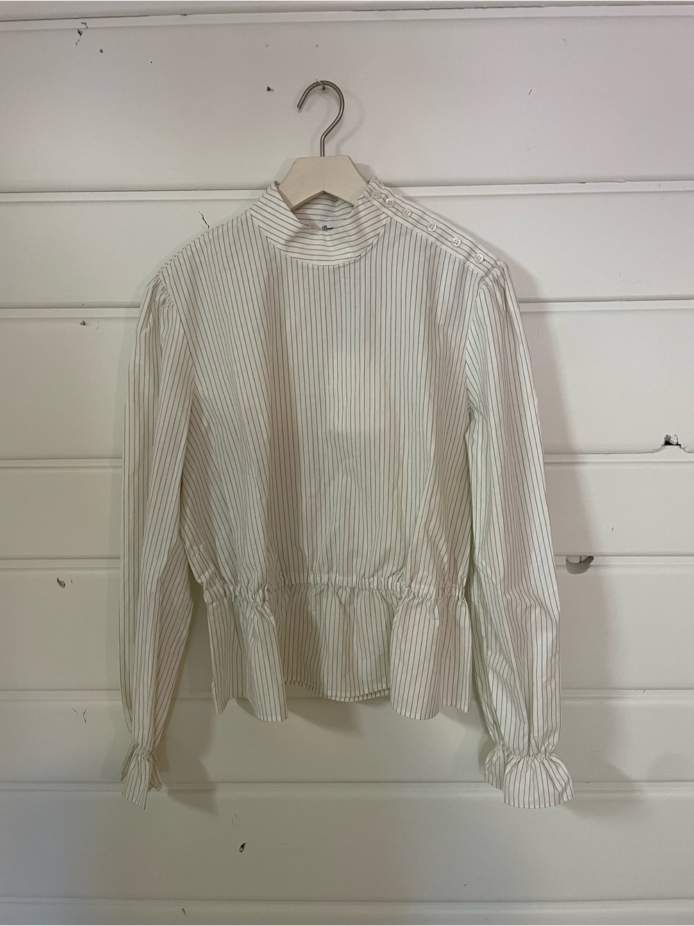 Bonpoint White and Black Pinstripe Shirt with Tags
